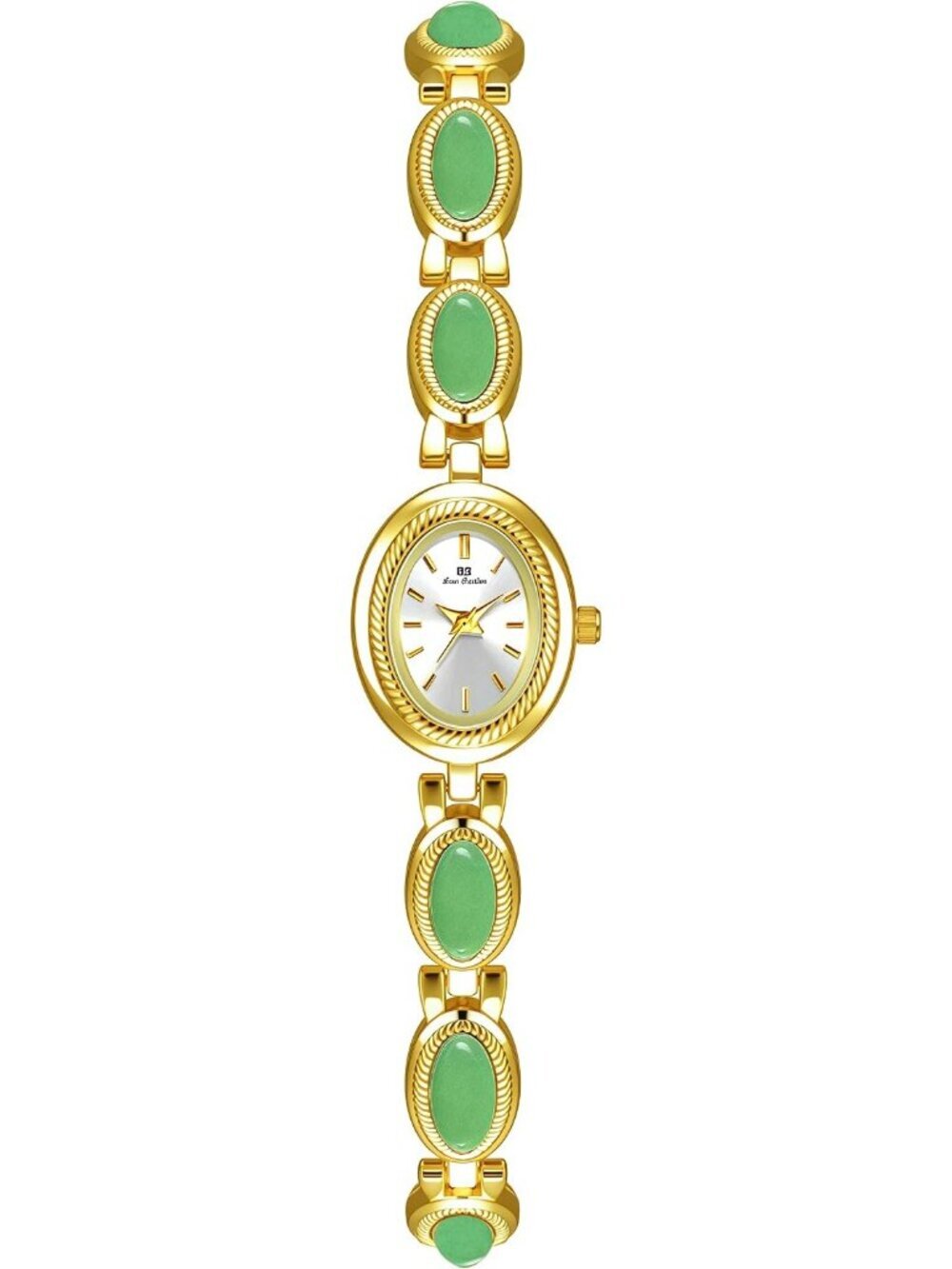 Women's Gold White Analog Quartz Waterproof Oval Dainty Vintage Bracelet Watch